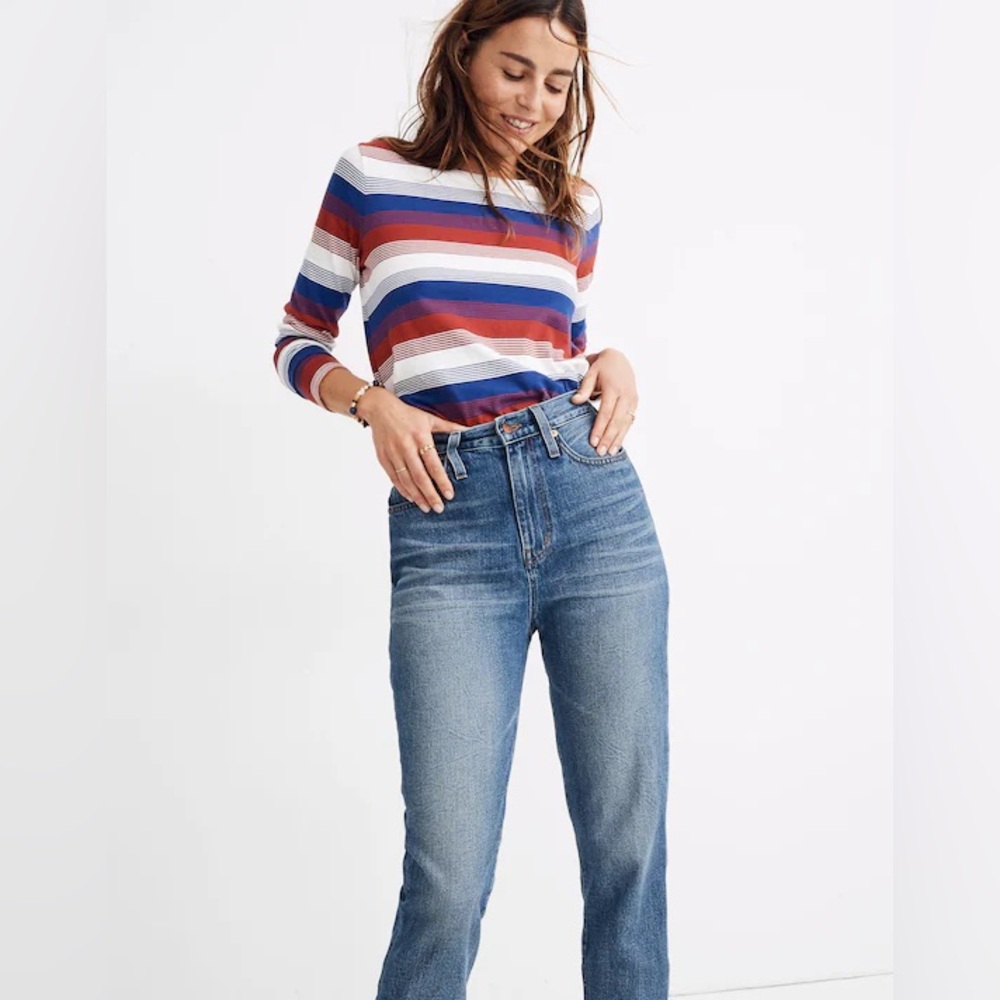 Madewell The Mom Jean in Downey Wash Blue Size 27 - Picture 2 of 11